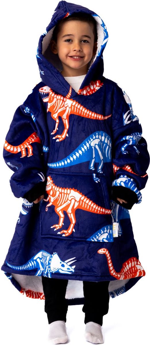 Gooffy'saurus - snuggie - gooffy - hoodie blanket - fleece deken met mouwen - huggle - trui - sweater - hoodie - oversized - kinderen - kindertrui