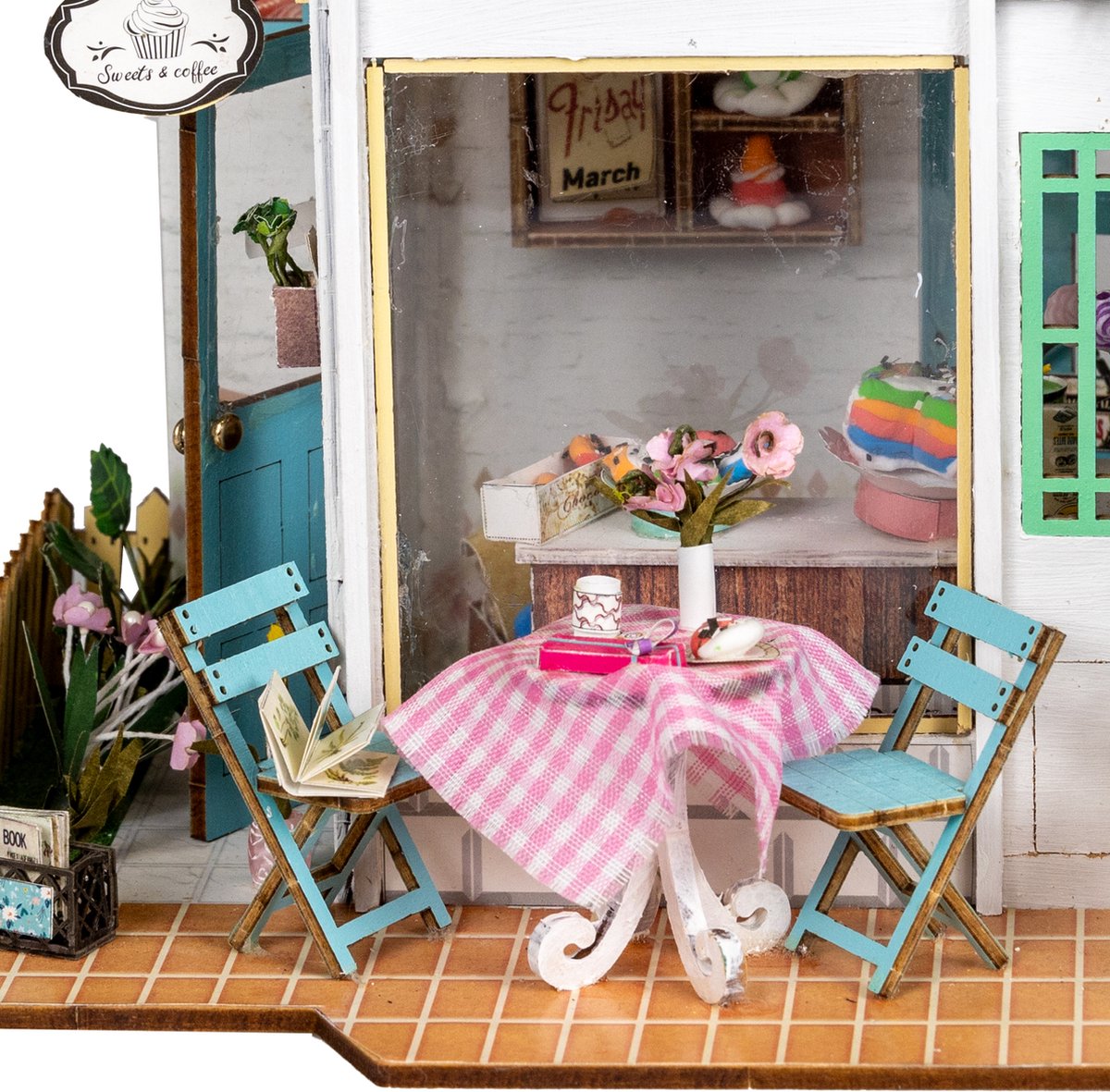 Miniatuur Bouwpakket M Volwassenen - Hout - DIY Poppenhuis - Bouwpakketten - Sweet Café - Crafts&Co — afbeelding 4