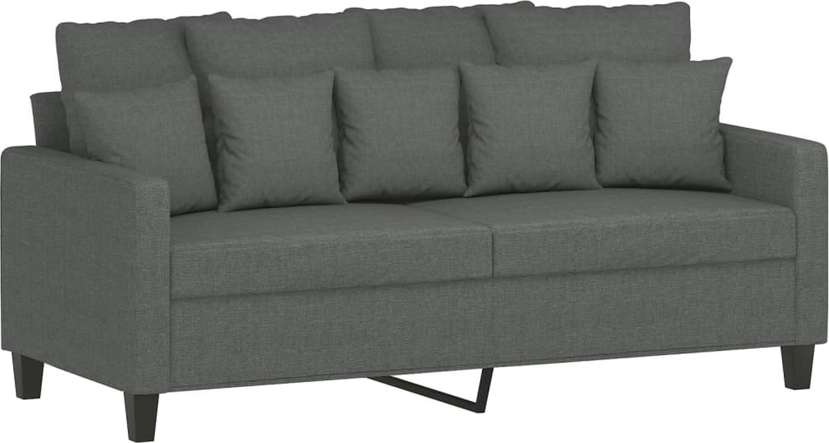 vidaXL Tweezitsbank - 140 - cm - stof - donkergrijs