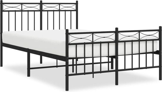 Yicensen Bedframe 135x190 cm, Metalen Platform Tweepersoonsbedframe met Zware Metalen Latten voor Stabiele Ondersteuning, Eenvoudige Montage, Geruisloos, Geen Boxspring Nodig, 30 cm Hoog, Wit
