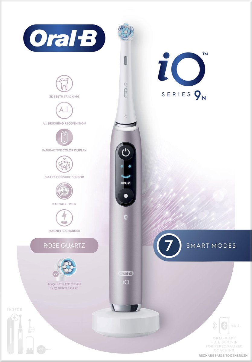 Afbeelding 3 van Oral-B iO 9N - Elektrische Tandenborstel - Rose Quartz