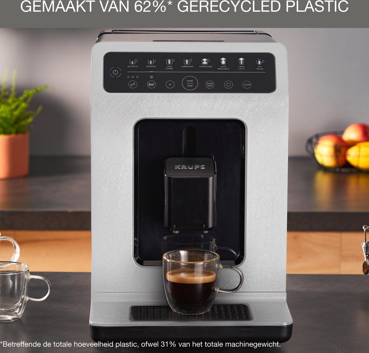 Afbeelding 3 van Krups Evidence ECO-Design EA897A - Volautomatische espressomachine - Nube