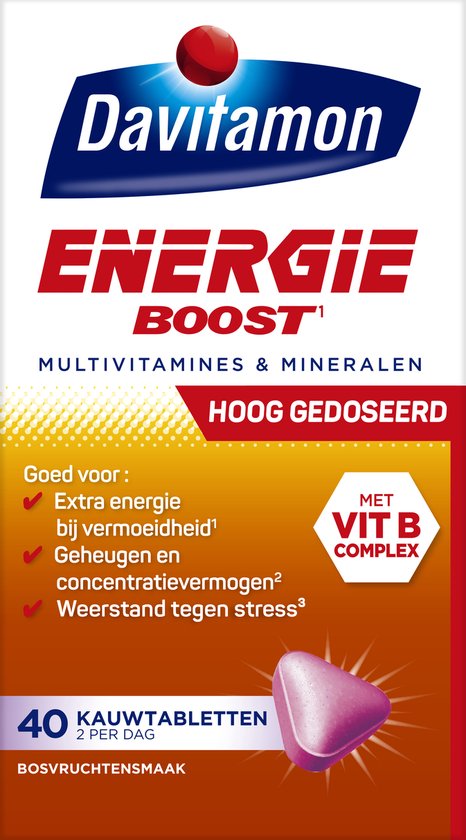 Davitamon Energie Boost Forte - multivitamine - bosvruchten - 40 tabletten