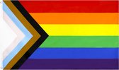 Progress Vlag - 90x150cm - Regenboogvlag - Pride Vlag - Transgender - Gay Pride - Regenboog Vlag