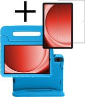 Hoesje Geschikt voor Samsung Galaxy Tab A9 Hoesje Kinderhoes Shockproof Hoes Kids Case Met Screenprotector - Blauw