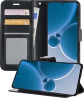 Hoesje Geschikt voor OnePlus Nord 3 Hoesje Book Case Hoes Portemonnee Cover Walletcase - Hoes Geschikt voor OnePlus Nord 3 Hoes Bookcase Hoesje - Zwart