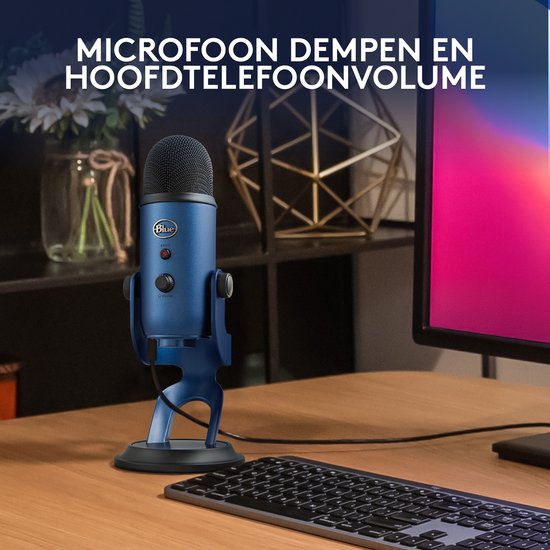Blue Microphones Yeti - Microfoon - USB - Studiokwaliteit Streaming en Recording - Blauw - Blue Microphones