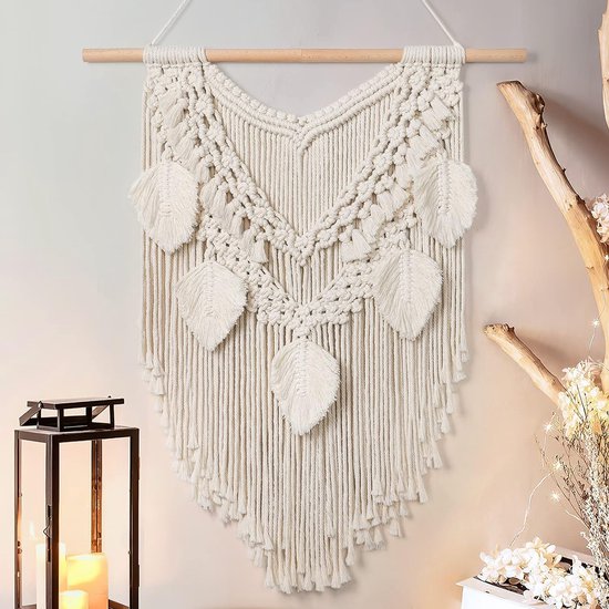 Macramé Tenture Murale Grande Tapisserie de Décoration de Maison, Tapisserie Tissée à la Main en Branches Naturelles et Fil de Coton, Pendentif Décoration Murale (Taille : 130 x 110 cm Macramé Tenture Murale Grande Tapisserie de Décoration de Maison, Tapisserie Tissée à la Main en Branches Naturelles et Fil de Coton, Pendentif Décoration Murale (Taille : 130 x 110 cm