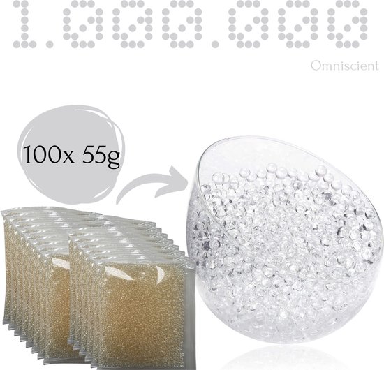Perles d'eau transparentes - 1 000 000 pièces - 5500 grammes - Boules de  gel - Perles