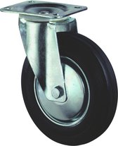 Roulettes pivotantes Westfalia de 160 mm de diamètre avec pneus en caoutchouc plein