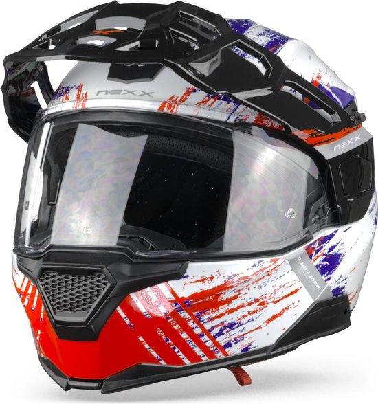 NEXX X.VILIJORD MUDVALLEY WHITE BLUE RED MODULAR HELMET XS - Maat XS - Helm