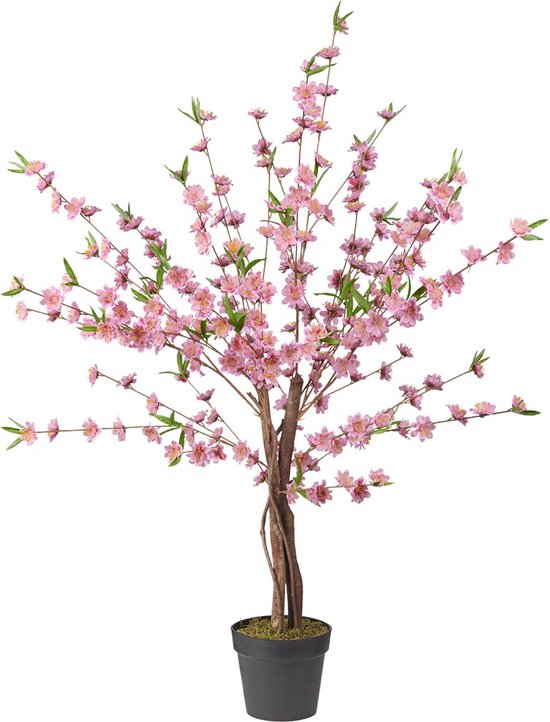 Plante artificielle Prunus (cerisier décoratif) rose H130cm - HTT Decorations