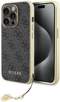 Guess 4G Charms Back Case - Geschikt voor Apple iPhone 15 Pro (6.1") - Grijs