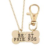 Bixorp Friends Vriendschapsketting met 1 helft voor Hond - Huisdier Cadeau - Best Friends ketting met Halsband hanger