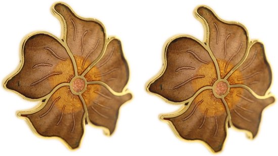 Behave - Dames oorbellen bloem steker - goudkleur - retro romantisch