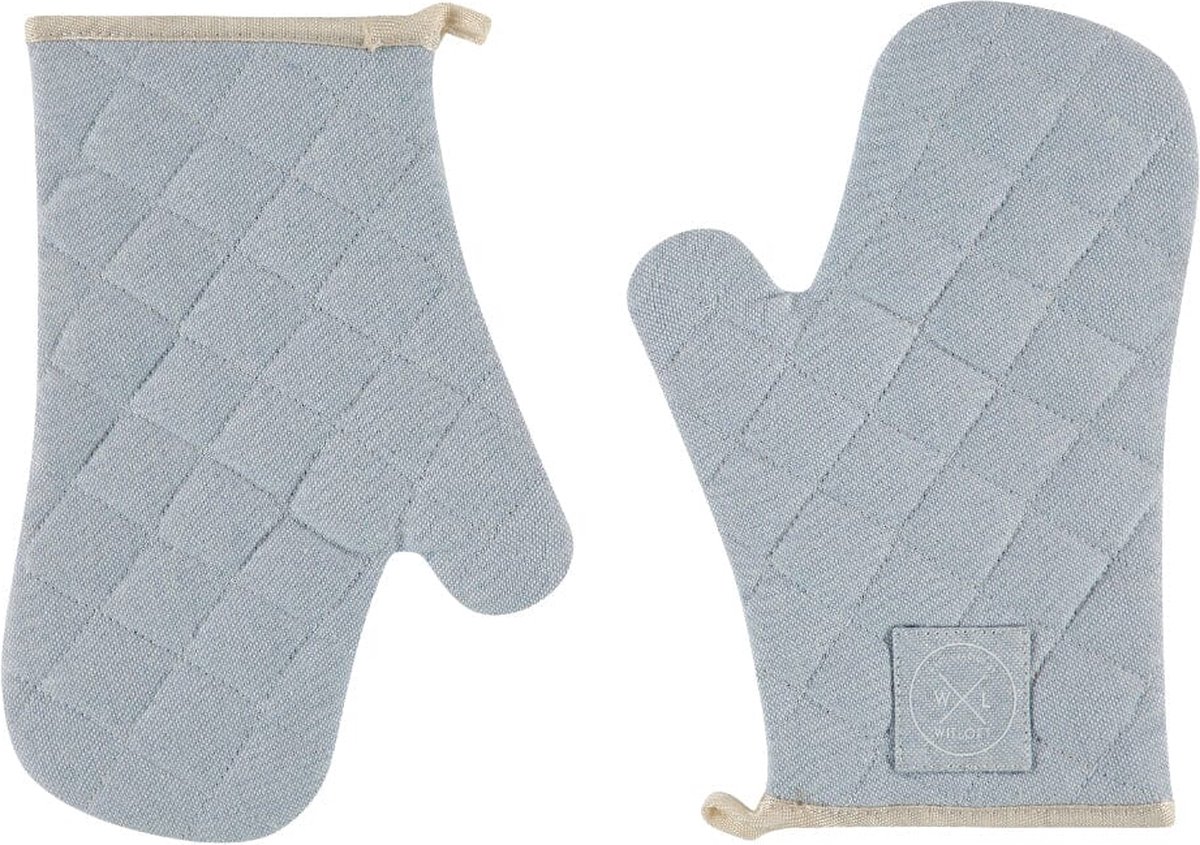 Witloft - Gerecycled Katoen Ovenwanten (2 st.) - Hemelblauw