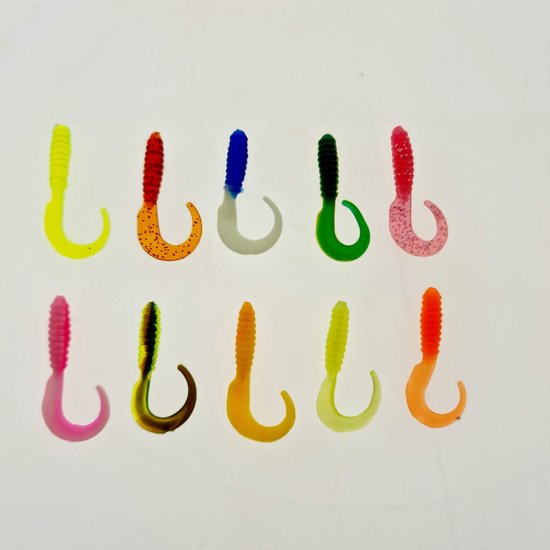 Foto: 10x twister enkel 4cm 1 6 inch assortiment b in diverse kleuren uit amerika