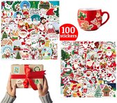Huntex Vinyl Kerst stickers - Decoratie & Hobby - 100 Stuks - Cadeauverpakking Kerst - Raamstickers - Raamdecoratie