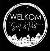 LBM - Welkom Sint en Piet raamsticker - wit - statisch folie