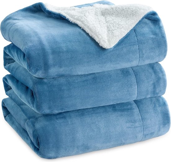 Kanguru double bed Constellations fleece deken voor tweepersoonsbed Licht op in Het Donker Sterrenbeelden, blauw, 230x 230 cm