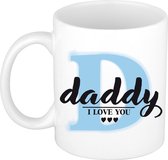 Bellatio Decorations Vaderdag cadeau koffiemok - Daddy I Love You - blauw - 300 ml