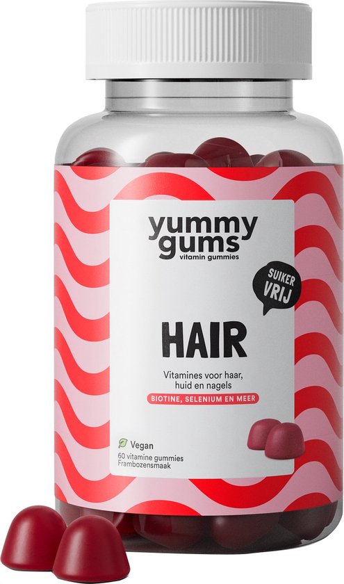 Foto: Yummygums hair gummie haarvitamines met biotine en bamboo extract 100 vegan 60 gummies