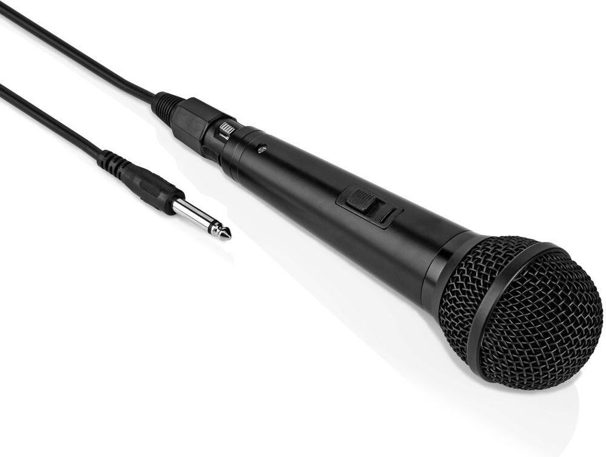 Microfoon - Dynamisch - Zwart - 5 meter kabel - 6.3mm jack - Aan/uit-knop - Zwart - Allteq - Allteq