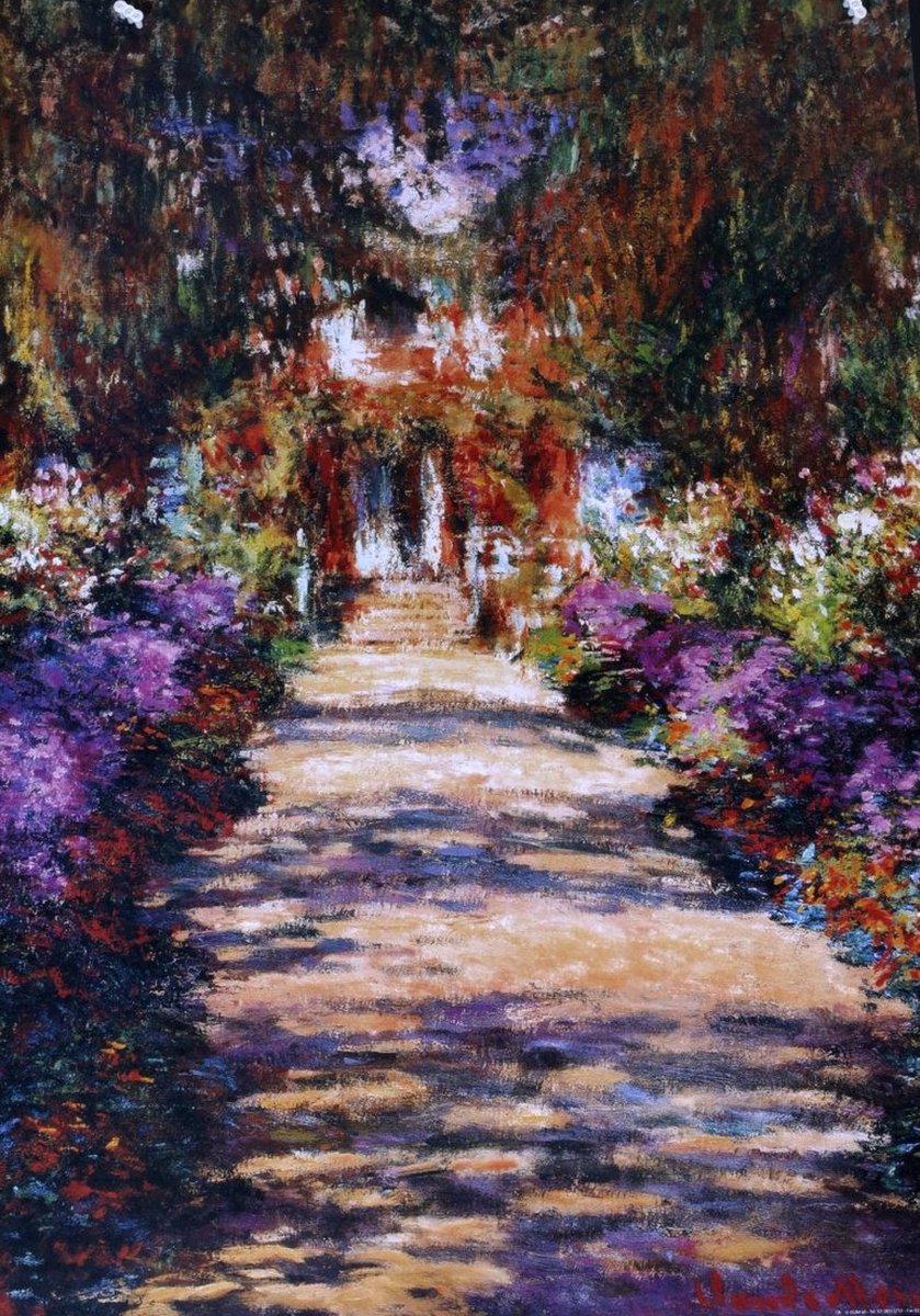 Catch Projecten Claude Monet - Tuinpad - Kunstposter - 40x50 cm Multicolor