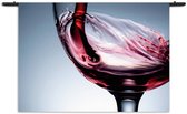 Velours Wandkleed Glas Rode wijn 01 Rechthoek Horizontaal L (85 X 120 CM) - Wandkleden - Met roedes