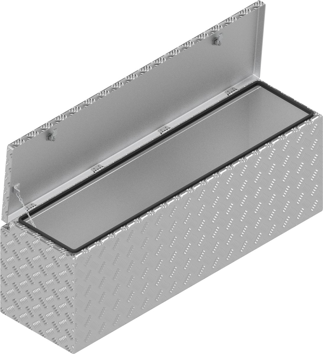 DE HAAN BOX HUW - 1140x340x400 mm aluminium traanplaat disselkist - voorzien van vlinderslot