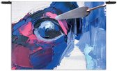 Velours Wandkleed Niet Afgeschilderde Dierenkop Kleurrijk Rechthoek Horizontaal XXXL (150 X 210 CM) - Wandkleden - Met roedes