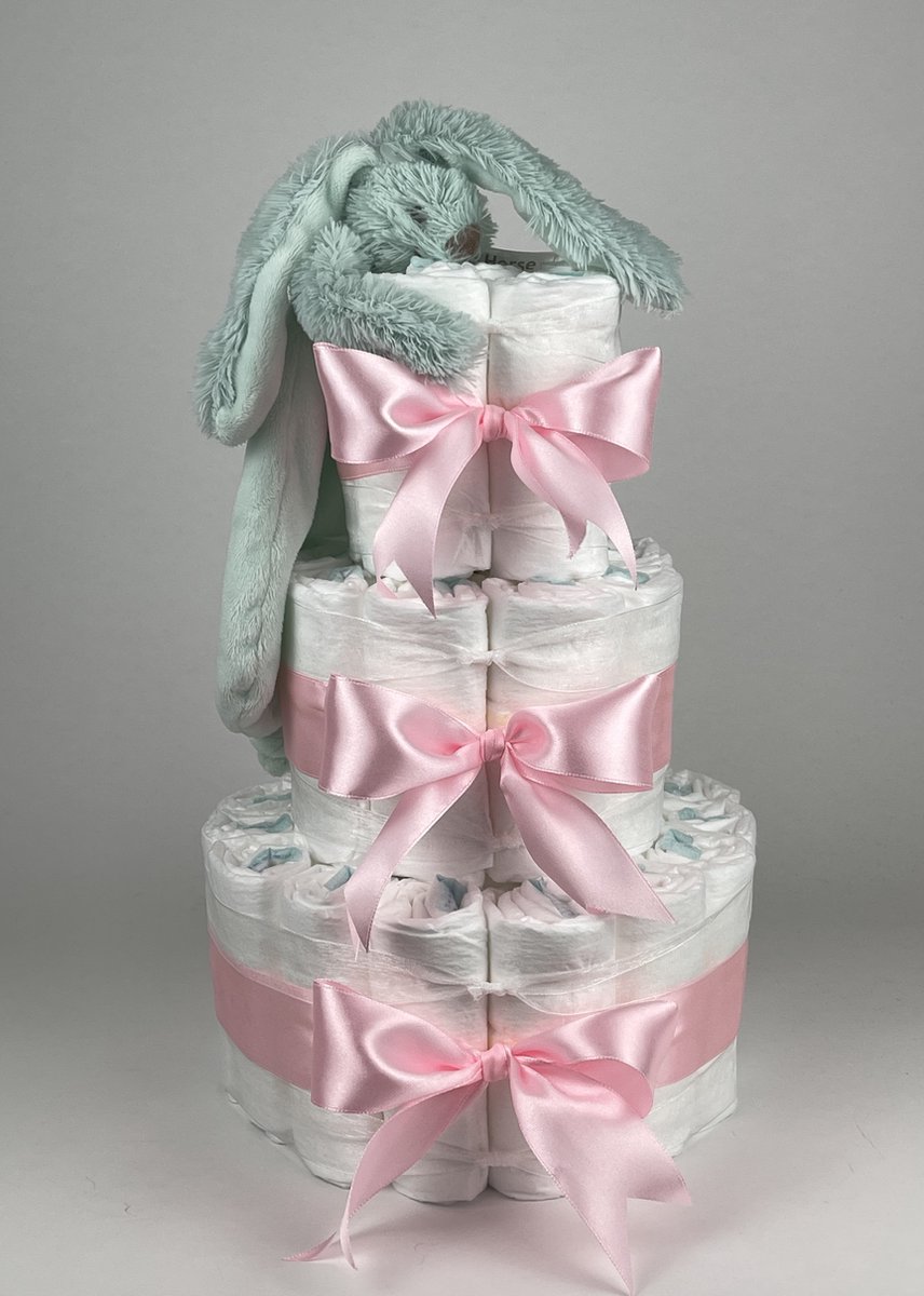 Goedkoopste Chouette-Chouette | Luiertaart Meisje | Kraamcadeau | Geboorte Meisje | Babyshower | Tuttle Konijn Richie Lagoon - Roze