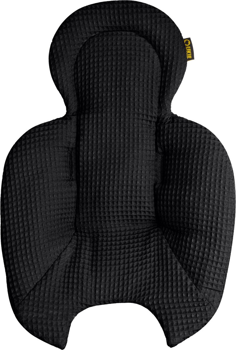 Ukje Verkleinkussen geschikt voor 4Moms Mamaroo 5 Rockaroo Wipstoel - Newborn Insert - Dubbelzijdig - Makkelijk Wasbaar - Perfecte Pasvorm - Zacht Katoen - Zwart Wafelstof