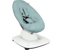 Ukje Wipstoelhoes geschikt voor 4Moms Mamaroo 5 Rockaroo Wipstoel - Hoes met Waterdichte Voering ter Bescherming van je Stoel - Perfecte Pasvorm - Met Gordelbeschermers - Makkelijk Wasbaar - Zacht Katoen - Jade Wafelstof