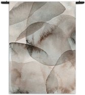Mezo Wandkleed Abstract Rustige Tinten met Accent 02 Rechthoek Verticaal M (125 X 90 CM) - Wandkleden - Met roedes