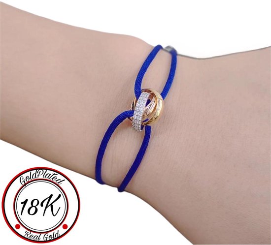 Soraro Tricolor Zirkonia Armband | Blauw | 18K Goldplated | Soraro Armbanden | Zirkonia | Cadeau voor haar | verjaardag vrouw | Vaderdag | Vaderdag Cadeau