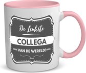 Akyol - de leukste collega koffiemok - theemok - roze - Collega - beste collega - werk - afscheidscadeau - verjaardagscadeau - kado - 350 ML inhoud