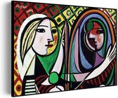 Akoestisch Schilderij Picasso Meisje voor een spiegel 1932 Rechthoek Horizontaal Basic S (7 0x 50 CM) - Akoestisch paneel - Akoestische Panelen - Akoestische wanddecoratie - Akoestisch wandpaneel