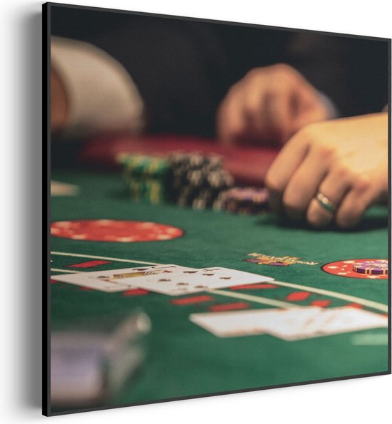 Akoestisch Schilderij Poker Vierkant Basic M (65 X 65 CM) - Akoestisch paneel - Akoestische Panelen - Akoestische wanddecoratie - Akoestisch wandpaneel