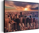 Akoestisch Schilderij New York Luchtfoto Rechthoek Horizontaal Pro XL (120 x 86 CM) - Akoestisch paneel - Akoestische Panelen - Akoestische wanddecoratie - Akoestisch wandpaneel