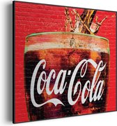 Akoestisch Schilderij Coca Cola Muurschildering Vierkant Pro XXL (140 X 140 CM) - Akoestisch paneel - Akoestische Panelen - Akoestische wanddecoratie - Akoestisch wandpaneel