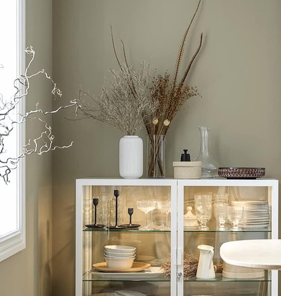 Grote vaas antiek brocante barok gemerkt Italiaanse porselein Capodimonte wit / crème met 3D bloemen / rozen - Vazen en Potten