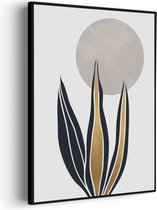 Akoestisch Schilderij Blad met Goud en Zilvere Elementen Rechthoek Verticaal Pro XL (86 X 120 CM) - Akoestisch paneel - Akoestische Panelen - Akoestische wanddecoratie - Akoestisch wandpaneelKatoen XL (86 X 120 CM)