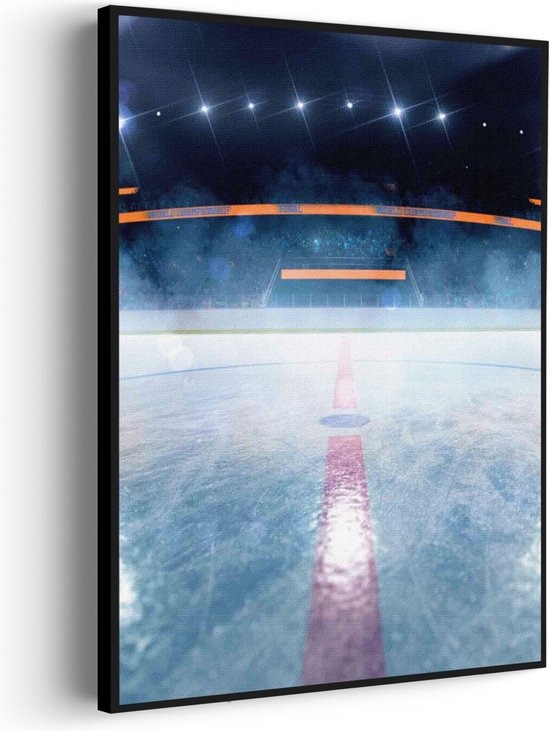 Akoestisch Schilderij Ijshockey Pitch Rechthoek Verticaal Pro XL (86 X 120 CM) - Akoestisch paneel - Akoestische Panelen - Akoestische wanddecoratie - Akoestisch wandpaneel