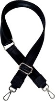 Klassiek Tashengsel Zwart - Verwisselbare Schouderband Zilverkleurig 38 MM –YOUHOMY Tassenriem –ZILVER Tas Hengsel - Bag Strap - Verstelbaar- Verwisselbare tasband