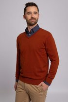 Suitable - Pullover Vini V-Hals Oranje - Heren - Maat M - Slim-fit
