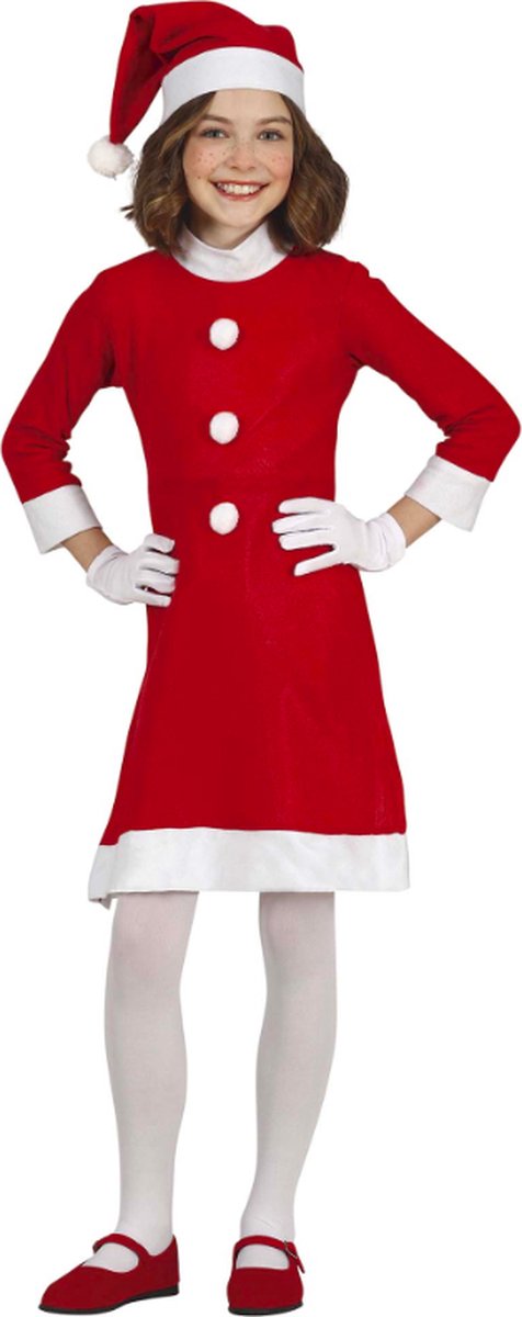 Robe De Noël Pour Fille Avec Chapeau Père Noël - Tenue Festive 2-12 Ans (90-160 Cm) - Pour Fêtes, Photos, Anniversaires