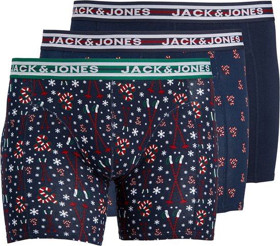 Jack & Jones Plus Size Kerst Boxershorts Heren Trunks JACXMAS 3-Pack - Maat 5XL
