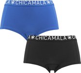 Chicamala dames 2P boxer basique noir et bleu - M