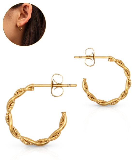 Boucles d'oreilles Semyco ® - Boucles d'oreilles femme Double Or 14 carats - Boucles d'oreilles pendantes dorées - Cadeau pour femme - Zylar
